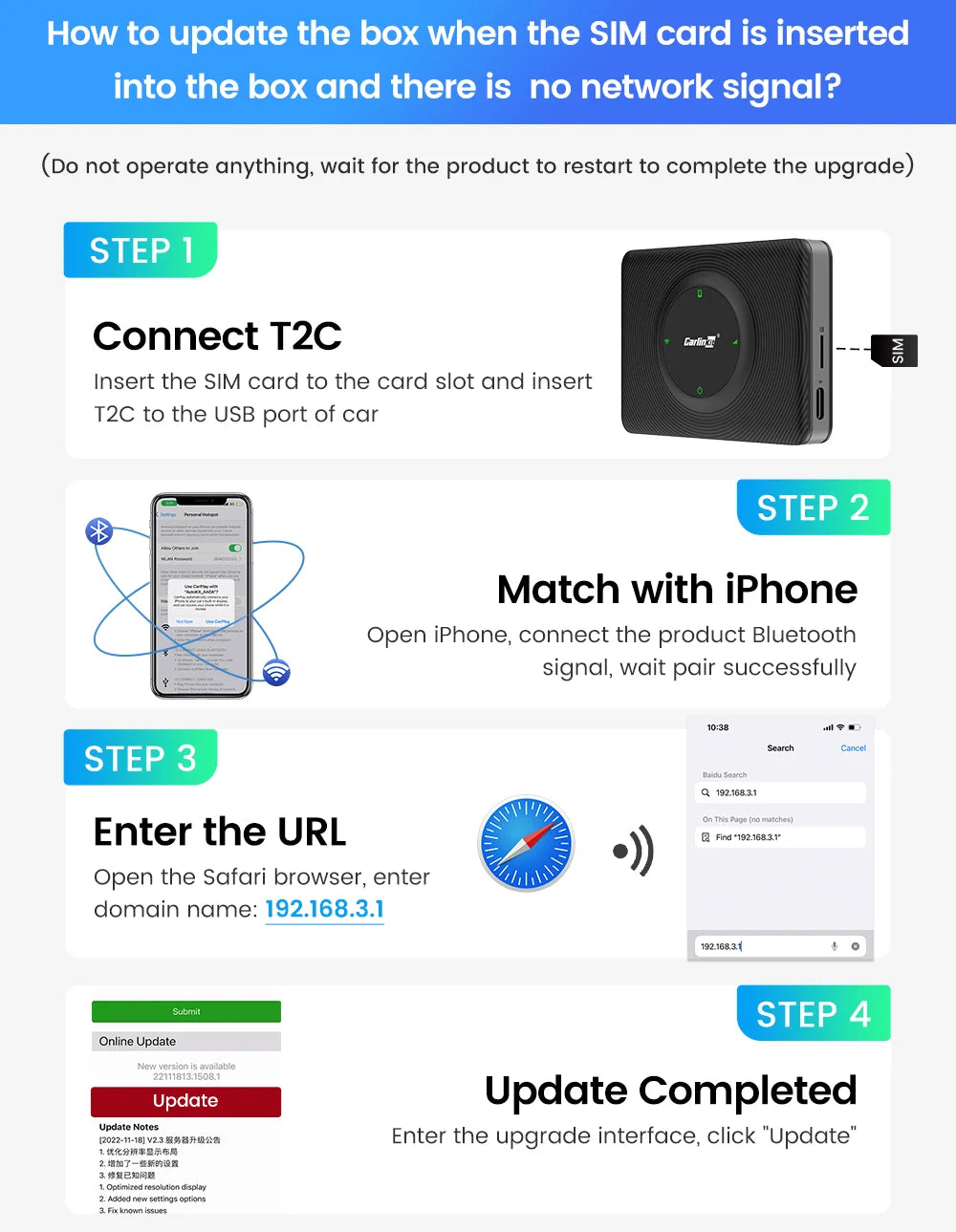 CarlinKit Wireless Android Auto & CarPlay USB Adapter For Tesla Car Model 3 Model Y Model X/S Online Upgrade Waze Spotify Ai Box