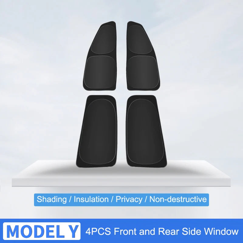 Car Sun Shade for Tesla Model 3 Y 2017-2025 Windshield Sunshade Cover Protector Front Side Window Privacy Blind Shading Kids