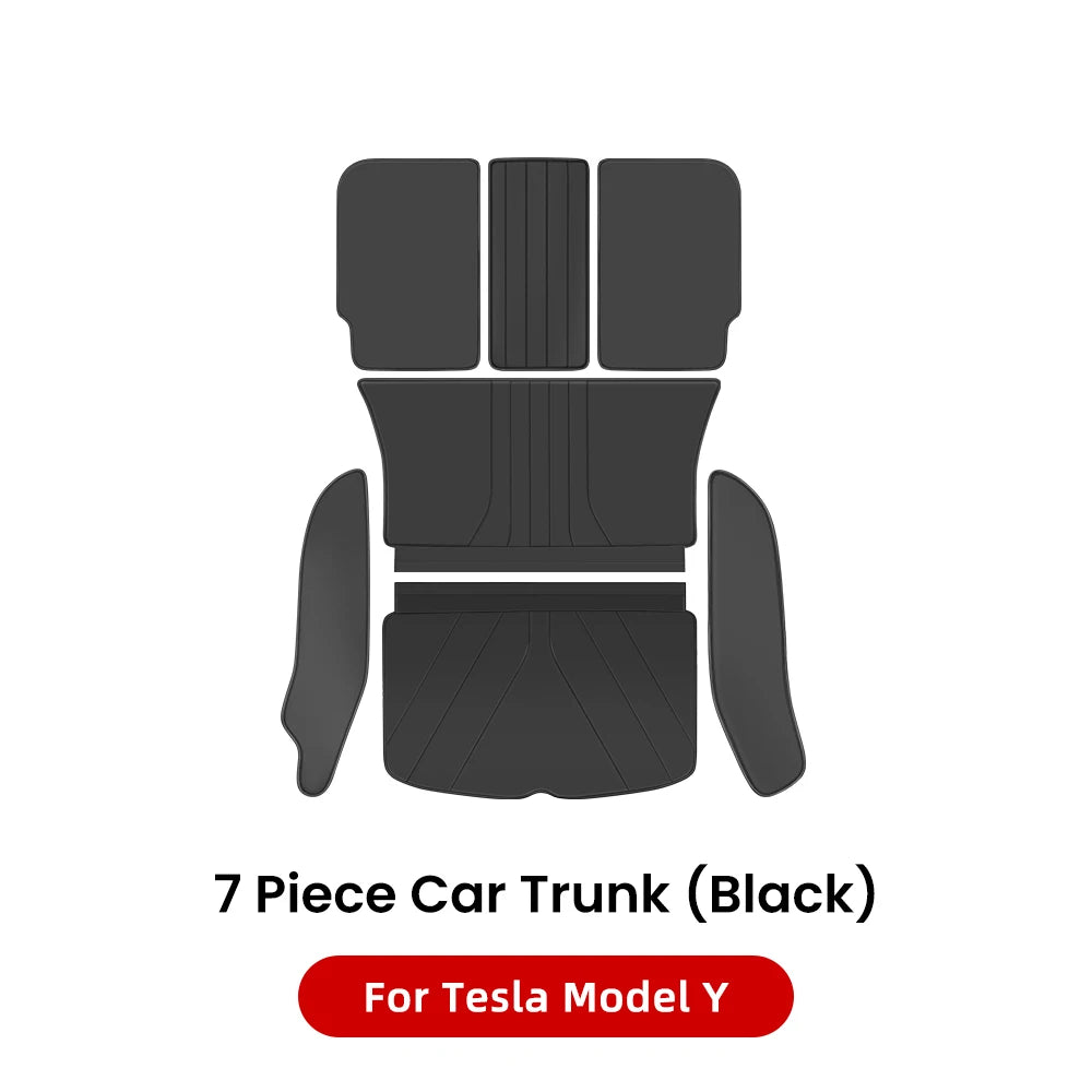 YZ For Tesla Model Y Juniper 2021-2025 Leather Trunk Mats Fully Surrounded Waterproof Non-Slip Liner Custom Floor mat