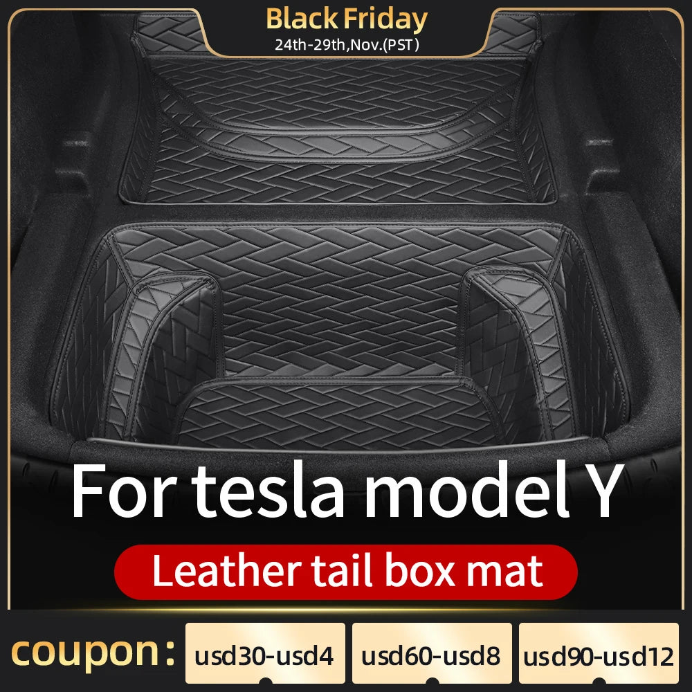 Front  rear Leather trunk For Tesla model Y trunk mat accessories 2020-2023  tesla y accessoires
