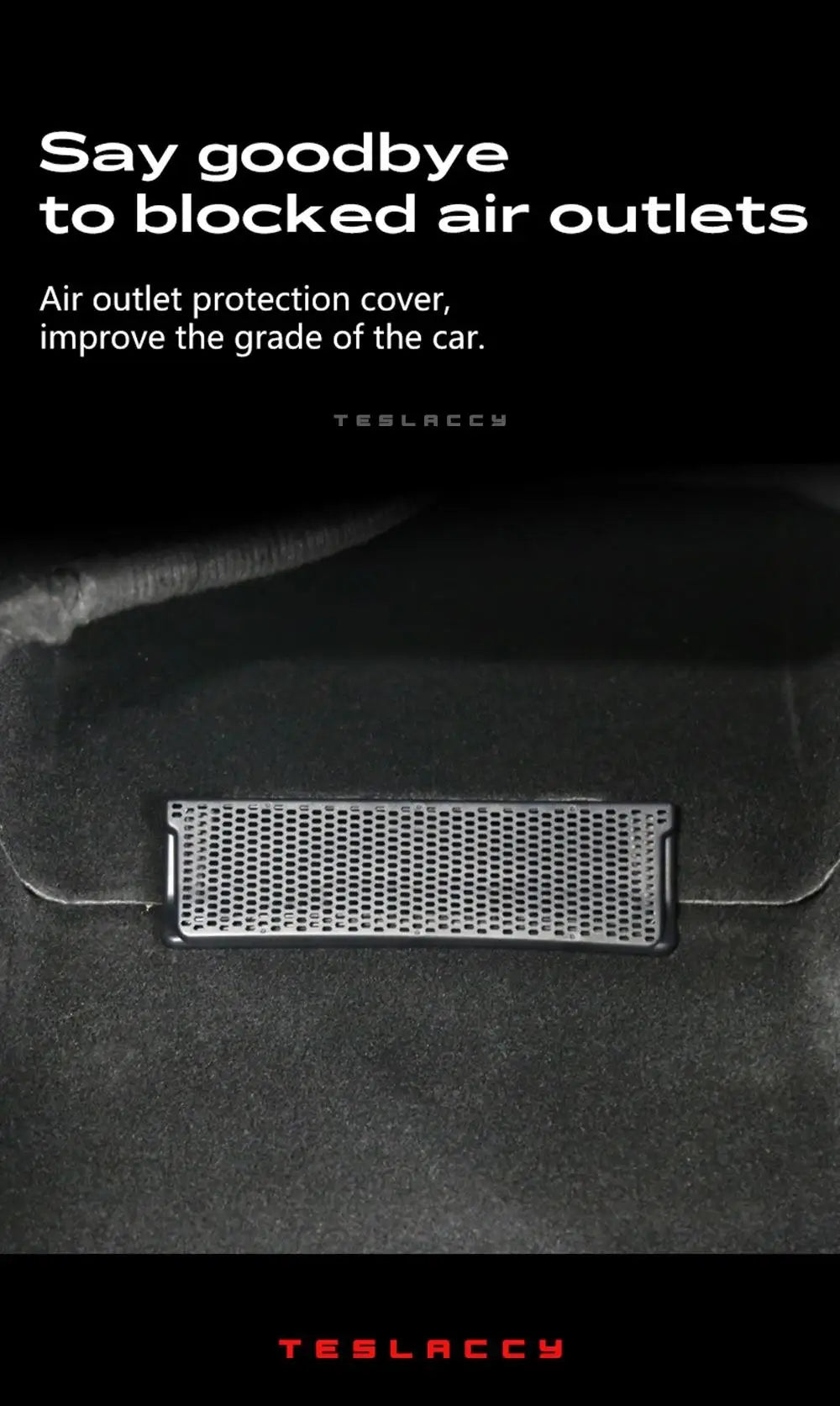 For Tesla Model Y 2020-2023 Car Air Conditioner Outlet Protection Cover Rear Air Vent Mask Under Seat Anti Dust Prevent 2pcs