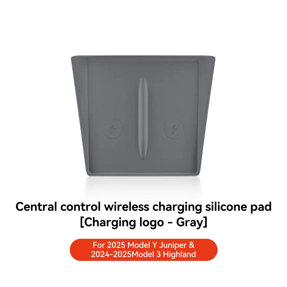 YZ For Tesla Model 3 Y Highland Juniper 2021-2025 Silicone Anti-skid Pad For Tesla Car Phone Wireless Charging Pad Accessories