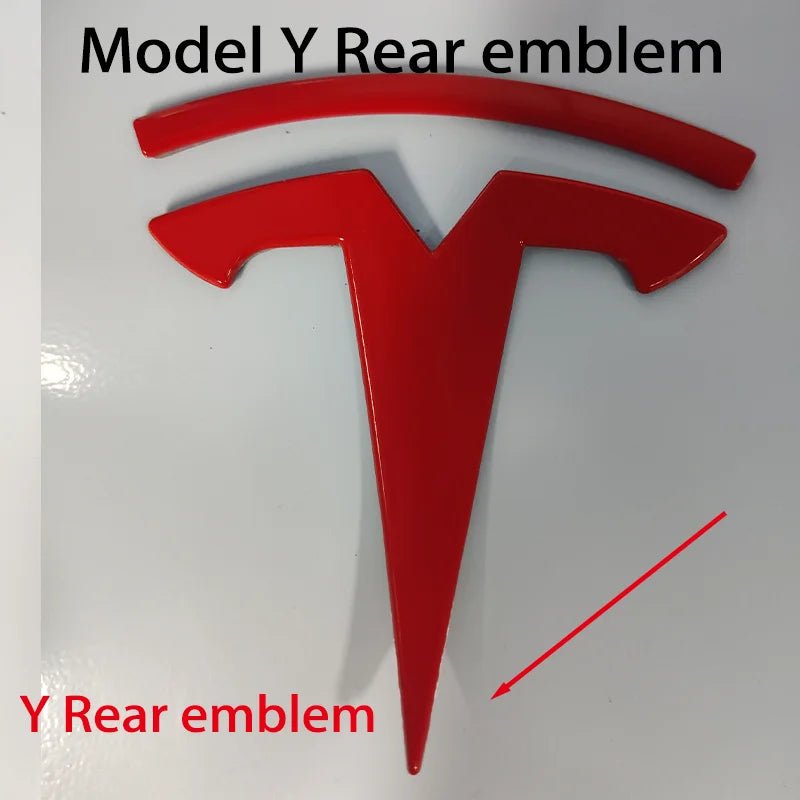 Tesla Car Front Emblem Rear Trunk Emblem Sticke for Model 3 Mode Y metal logo replacement rear and rear logos blackening