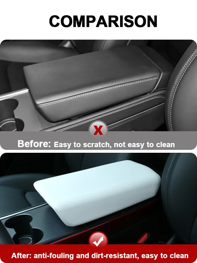 For Tesla Model 3 Y 2023 2024 Juniper 2025 Accessories Armrest Protector Box Cover TPE Center Console Panel Pad Model3 Highland