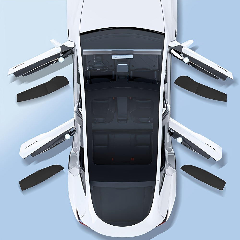 4pcs Premium Tesla Car Door Slot Tray Organizers - Spacious Storage, TPE Material, Easy Installation, Model 3 and Highland Compatible, Durable and Water-Resistant Design